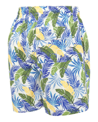 Bañador estampado hojas verde y azul by MIRTO