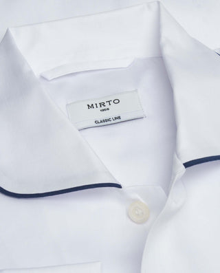 White cotton satin pajamas