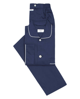 Navy cotton satin pajamas