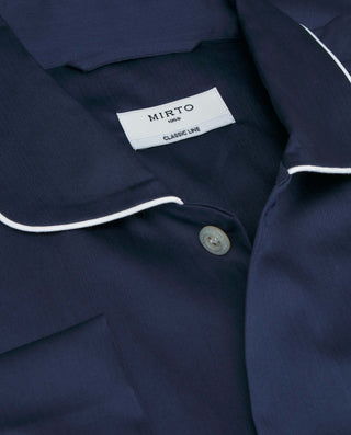Navy cotton satin pajamas
