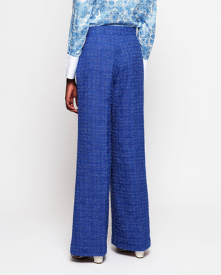 Pantalón azul de tweed luminoso by MIRTO