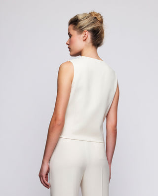 Chaleco de traje blanco hueso by MIRTO