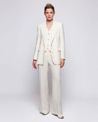 Chaleco de traje blanco hueso by MIRTO