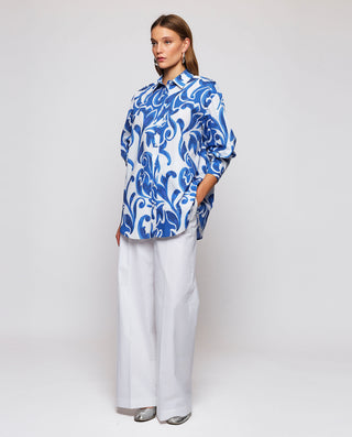 Pantalón blanco de popelín de algodón