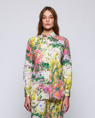 Camisa estampado pinceladas acuarela florales by M