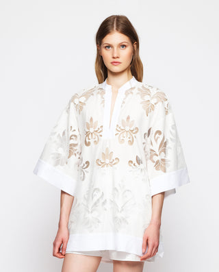 Top blanco de encaje de algodón by MIRTO