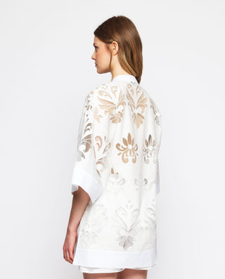 Top blanco de encaje de algodón by MIRTO