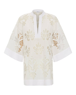 Top blanco de encaje de algodón by MIRTO