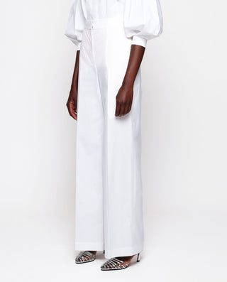 Pantalón blanco de popelín de algodón by MIRTO