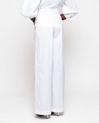 Pantalón blanco de popelín de algodón by MIRTO