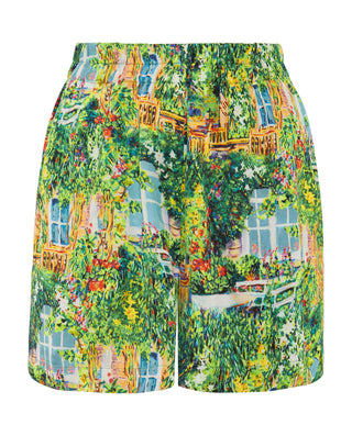 Short estampado pictórico verde by MIRTO