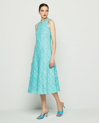 Vestido tweed turquesa by MIRTO