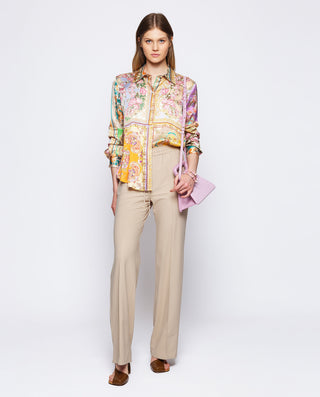 Pantalón elástico camel en tejido técnico by MIRTO