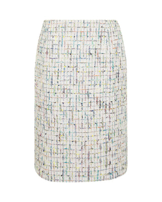 Falda midi de tweed multicolor by MIRTO