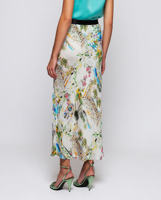 Falda midi blanca estampado figurativo by MIRTO