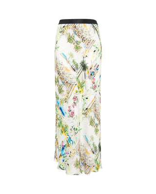 Falda midi blanca estampado figurativo by MIRTO