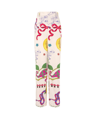 Pantalón crudo algodón estampado by MIRTO