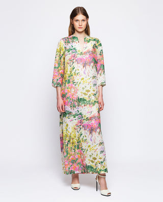 Vestido largo de lino  estampado pinceladas by MIR