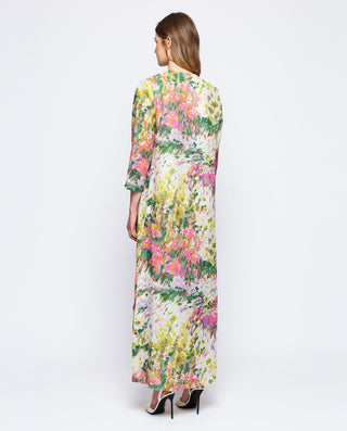 Vestido largo de lino  estampado pinceladas by MIR