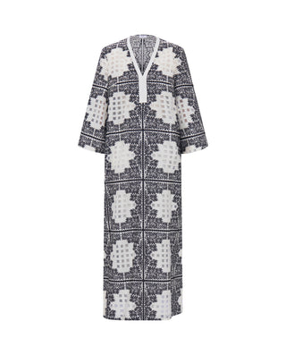Plaid jacquard print kaftan