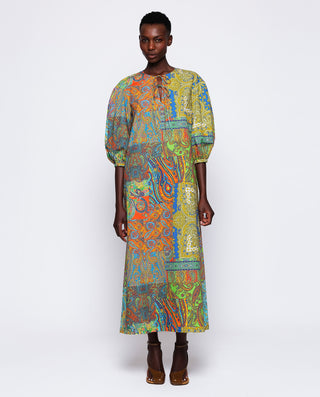 Kaftán largo estampado patchwork by MIRTO