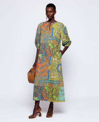 Kaftán largo estampado patchwork by MIRTO