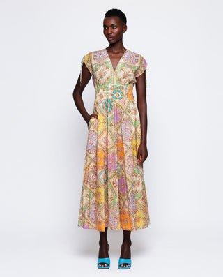 Vestido  de algodón estampado cuadros by MIRTO