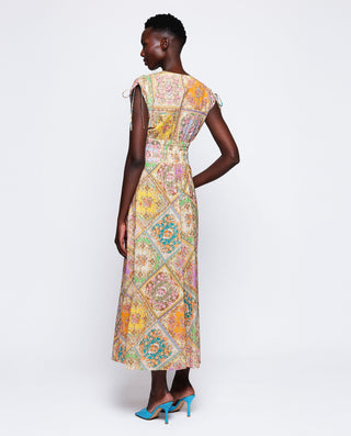 Vestido  de algodón estampado cuadros by MIRTO