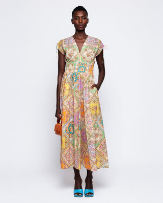 Vestido  de algodón estampado cuadros by MIRTO