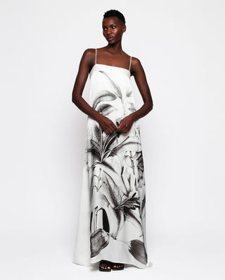 Vestido largo blanco estampado posicionado by MIRT
