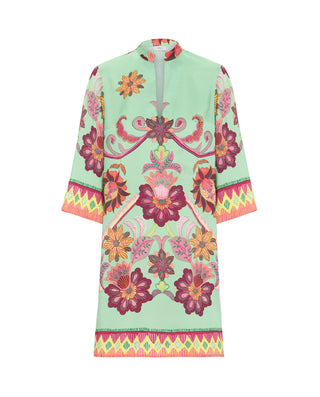 Vestido corto verde  estampado floral by MIRTO