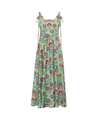 Vestido midi verde estampado floral by MIRTO