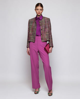 Purple crepe trousers
