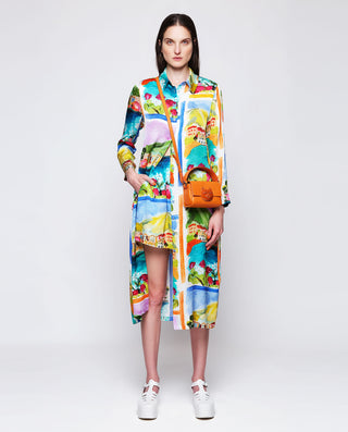 Multicolor pictorial print fluid shorts