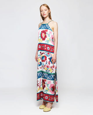 Vestido fluido estampado multicolor by MIRTO