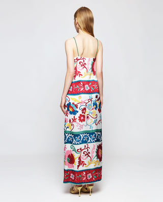 Vestido fluido estampado multicolor by MIRTO