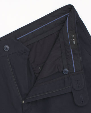 Pantalón regular fit de algodón stretch azul marino
