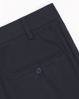 Pantalón regular fit de algodón stretch azul marino
