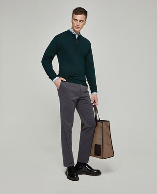 Pantalón regular fit algodón strech gris by MIRTO