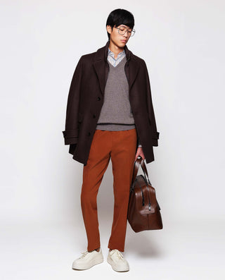 Brown Cashmere V neck jumper