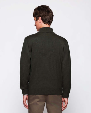 Kaki Wool quilted cardigan