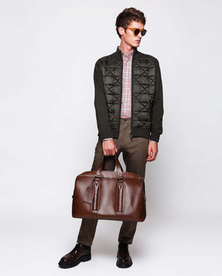 Kaki Wool quilted cardigan