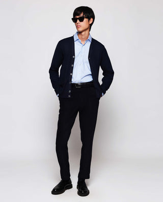 Navy blue Wool button-up cardigan