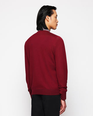 Jersey burdeos de lana merino (cuello redondo by M