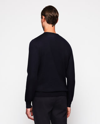 Jersey azul marino de lana merino (cuello red by M