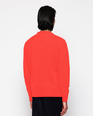 Jersey naranja de lambswool (cuello V) by MIRTO