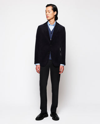 Chaleco azul de punto con botones by MIRTO