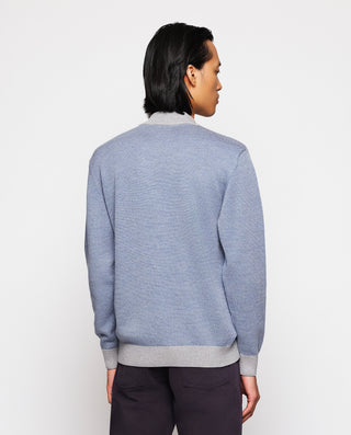 Blue perkins collar wool jumper
