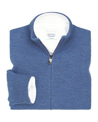Chaqueta azul de punto con cremallera by MIRTO