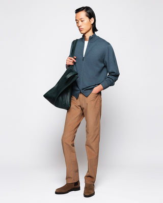 Green knit zip jacket